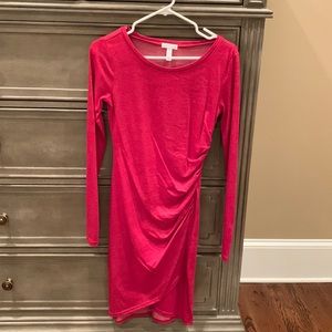 Leith heathered red long sleeve body on fit dress size small - mint condition
